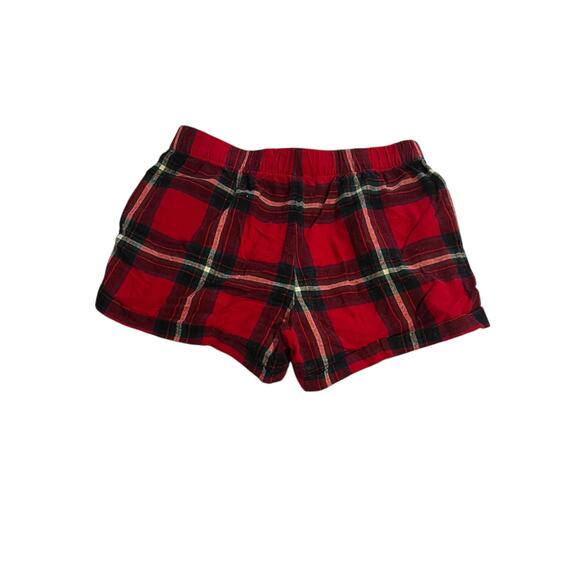 Stars Above Shorts Boxers Womens Size Small Flannel Plaid Red Black & Green - Picture 2 of 3